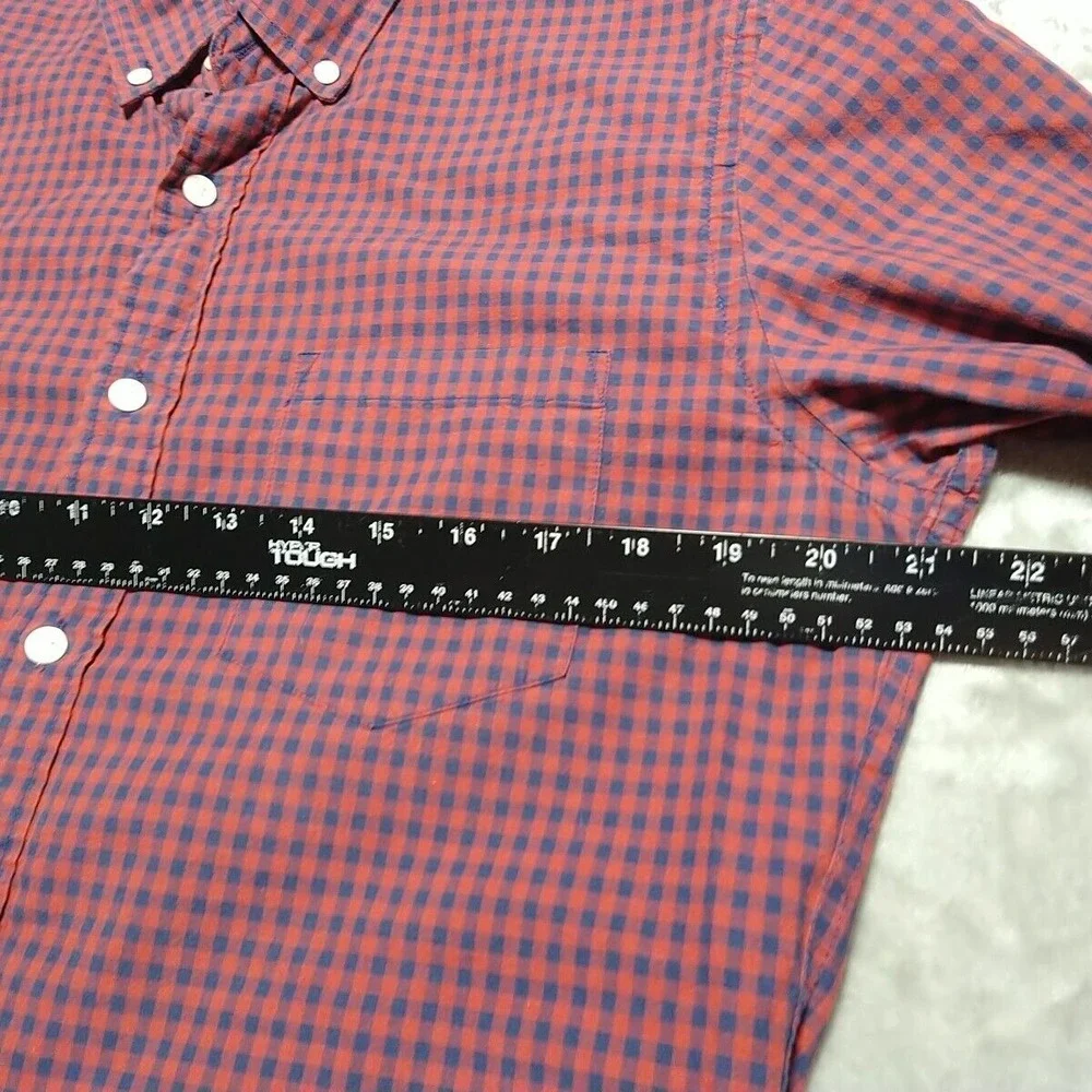 J. Crew Shirt Men M Slim Red Plaid Classic‎ Button Up Long Sleeve Preppy